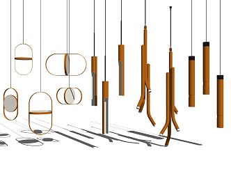 Modern chandelier combination 3d model