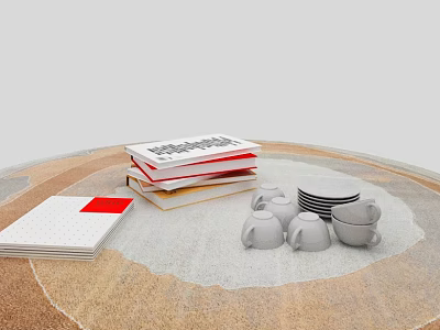 Carpet Cup Books 3d model Carpet Cup Books 3d model