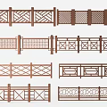 Assorted Decorative Wooden Railings Featuring Various Geometric Patterns And Styles