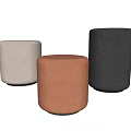 Velvet Round Poufs in Beige Orange and Dark Gray for Living Room Decor