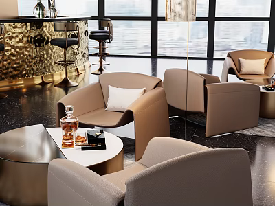 Modern Bar Negotiation Area 3d model