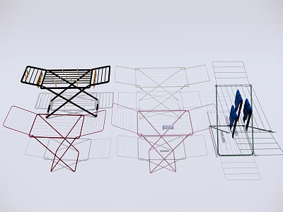 Foldable Metal Frame Storage Shelves With Multiple Colors And Space Saving Design 3d model