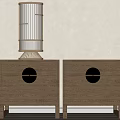 New Chinese bedside table side table 3d model