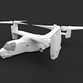 Detailed White 3D Tiltrotor Helicopter Model With Rotors Wings And Design