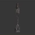 Futuristic Sci-Fi Spaceship 3D Model With Detailed Metallic Structure And Bright Lights