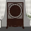 New Chinese-style screen partition 3d model