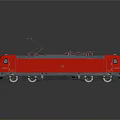 Modern Red Electric Train With Streamlined Body And Roof Pantograph Design