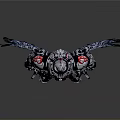 Mechanical Cybernetic Warrior With Metallic Wings Red Core And Futuristic Armor