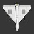 White Airplane Model With Wings Square Panels Yellow Propeller And Red Tail Logo