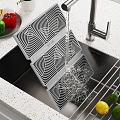 Kitchen Drain Mat Three Folding Drain Mat Folding Washing Clean 3d model