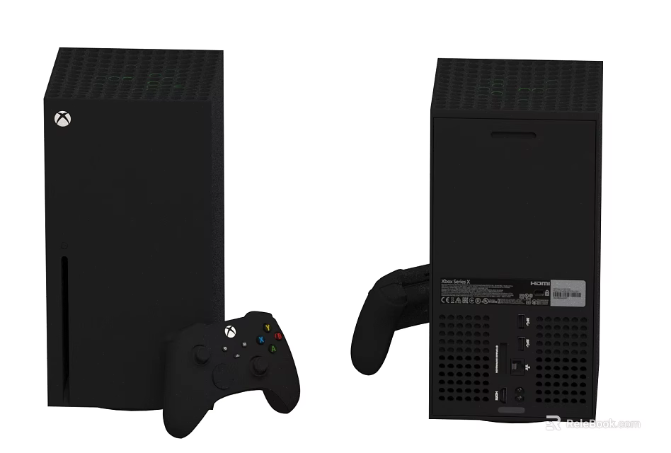 Modern Black Xbox Gaming Console with Wireless Controller for Entertainment Electronics 3d model 