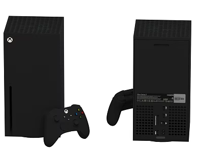 Modern Black Xbox Gaming Console with Wireless Controller for Entertainment Electronics 3d model