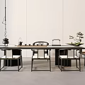New Chinese Tea Table and Chair Tea Table and Chair Combination 3d model
