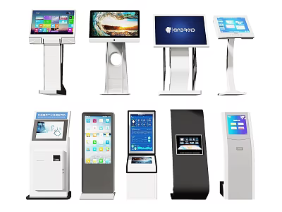 Smart Machines Featuring Various Self Service Kiosks And Touchscreen Terminals 3d model