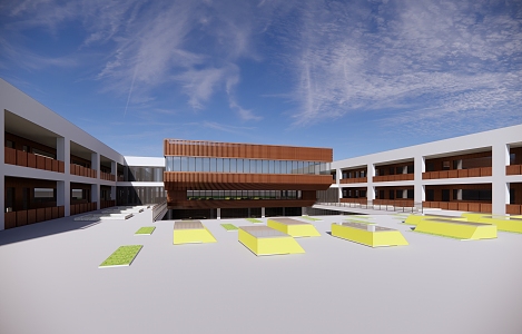 Modern School 3d model