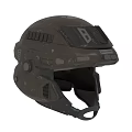 Tactical Military Helmet With Dark Brown Finish Visor Vents And Adjustable Strap Design