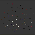Colorful Miniature Figurines Arranged In Circular Formation On Gray Background
