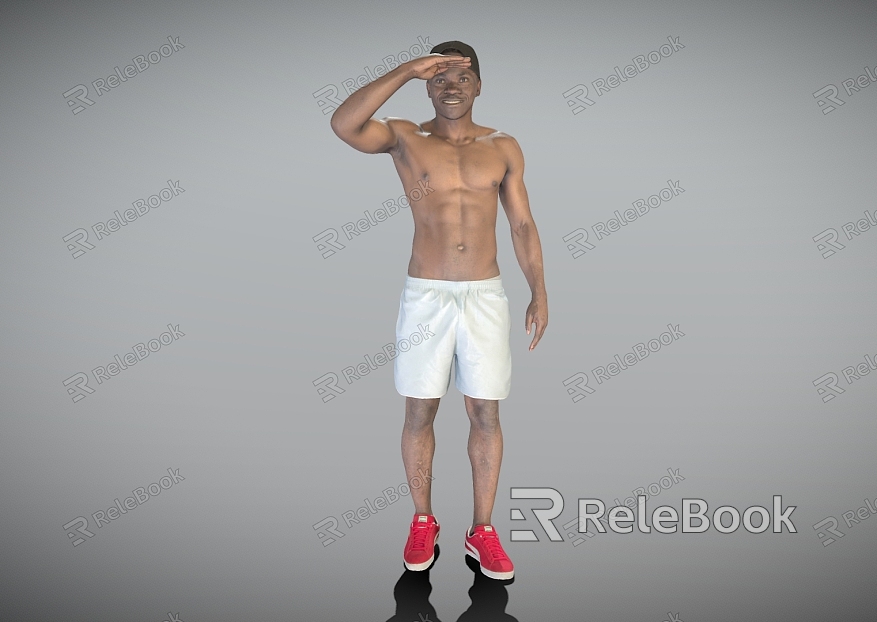 No shirt men white shorts men model