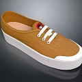 Brown Canvas Casual Shoes With White Sole And White Laces Design