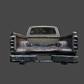 Worn Out Pickup Truck With Rust Scratches And Old Tires Overall Appearance