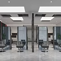 Modern Hair Salon Interior With Styling Chairs Mirrors And Round Wall Decor
