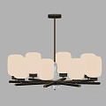 Elegant Modern Chandeliers With Frosted Glass Shades And Brass Frames