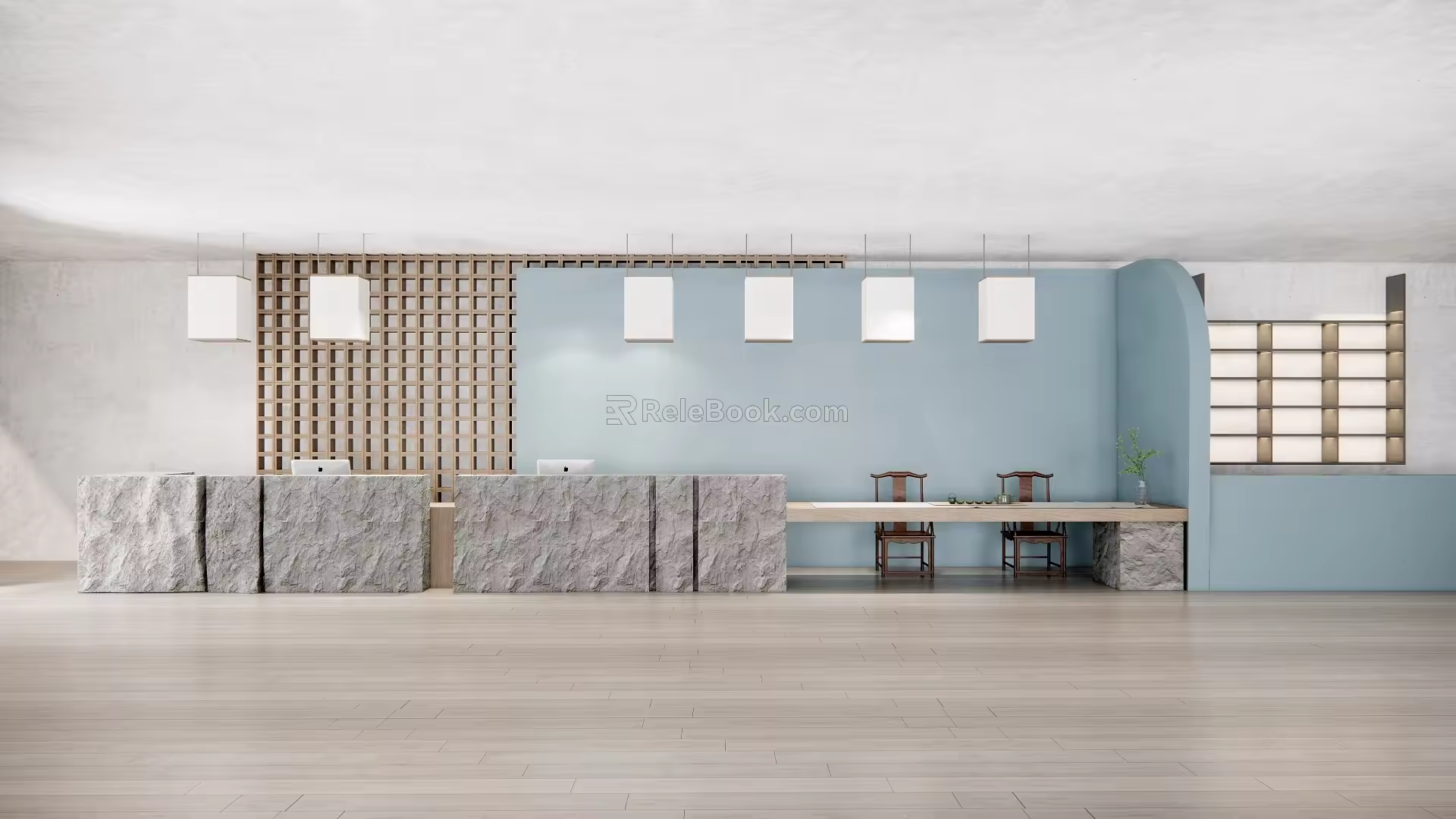 Modern Front Desk Bar 3d model