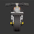 Lego Motorcycle Model With Gray Tires White Seat And Orange Details