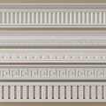 White Decorative Lines with Various Patterns and Designs for Interior Trim 3d model