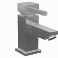Sleek Modern Stainless Steel Faucet With Square Handle And Single Spout Design