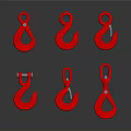 Red Heavy Duty Industrial Lifting Hooks Essential Industrial Equipment Tools