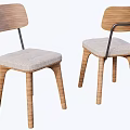 Modern Wooden Dining Chairs With Upholstered Seats Curved Legs And Metal Accents