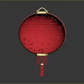 Traditional Red Hanging Lantern Furniture With Gold Accents And Tassel Decor