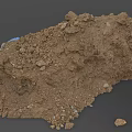 Stone And Wood Construction Materials Pile With Dirt And White Cloth Cover