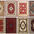 Square Rugs Featuring Traditional Intricate Patterns And Diverse Colors For Interior Decor 3d model