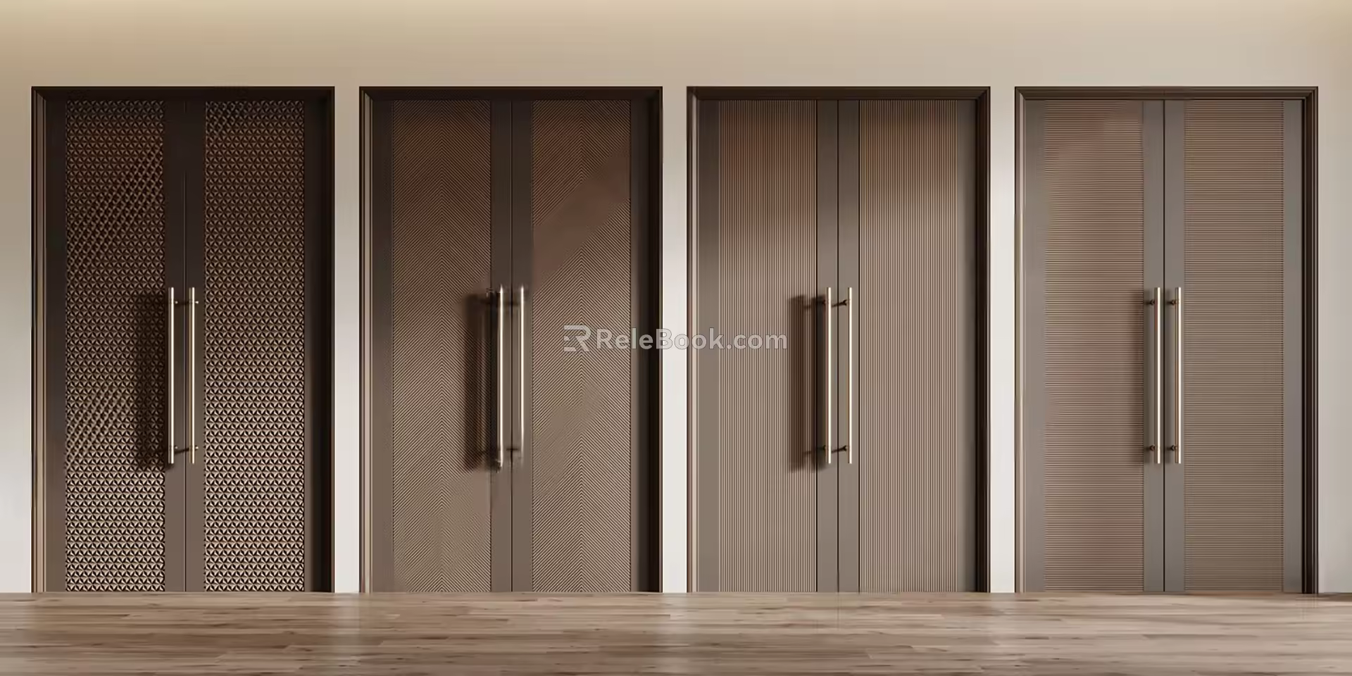 Modern double door double door combination 3d model