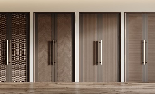 Modern double door double door combination 3d model