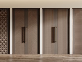 Modern double door double door combination 3d model