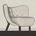 Modern Middle Ancient Style Sofa Chair Middle Ancient Leisure Chair 3d model