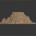 Rough Textured Reddish Brown Mountain Landscape On Arid Desert Ground 3d model