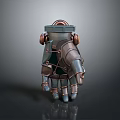Brass Accented Steampunk Mechanical Hand With Metal Gears And Leather Straps