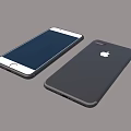 Modern Smartphones Front Blue Screen Display And Back Black Cover With White Brand Logo Design