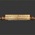 Intricately Carved Ancient Scroll Sculptures With Detailed Text And Decorative Ends
