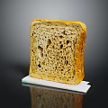 Freshly Baked Sourdough Bread Slice with Air Pockets on White Background