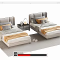 Modern single bedside table 3d model
