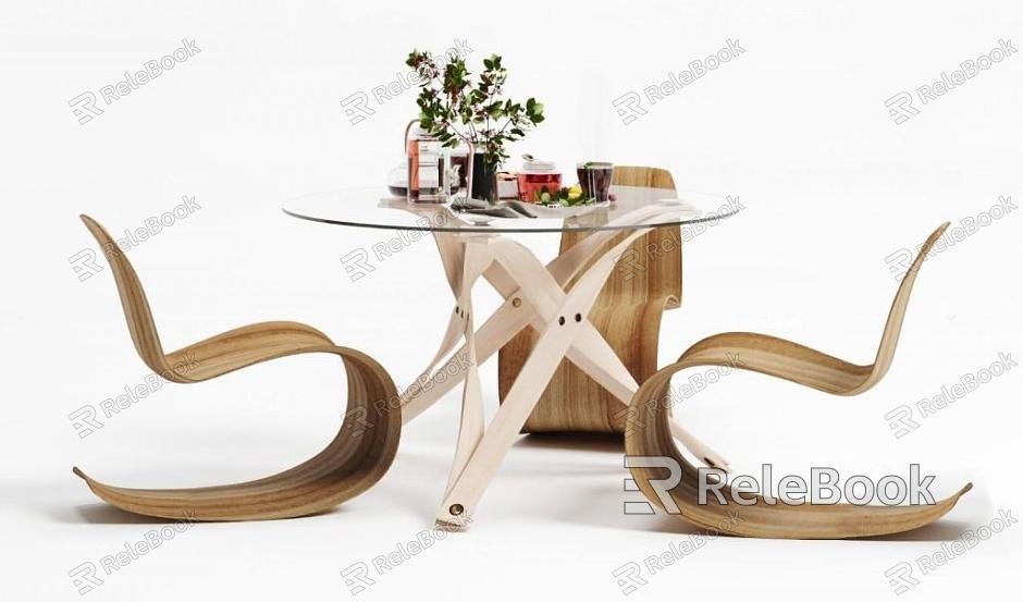 Casual table and chair combination model