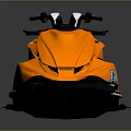 Stylish Orange Jet Ski Watercraft With Red Seat And Black Accents