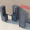 Modern Office Storage Cabinets Combination With Furniture Series 3D Model