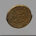 Handcrafted Stone And Wood Carved Round Decorative Artifact With Intricate Patterns