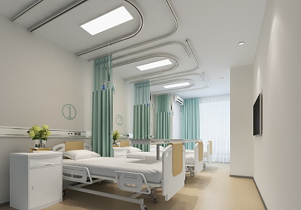 Modern Hospital Clinic Ward Treatment Room 3d model